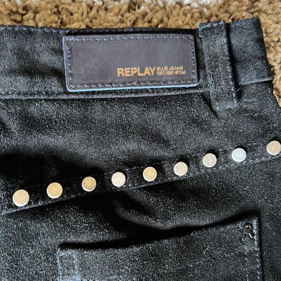 REPLAY SUEDE MINIROCK AUS WILDLEDER MIT FRANSEN SIZE M NWOT - Picture 8 of 15